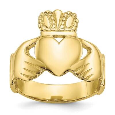 Ladies Claddagh Ring 10k Gold Polished 10D1865, MPN: 10D1865, 191101728754