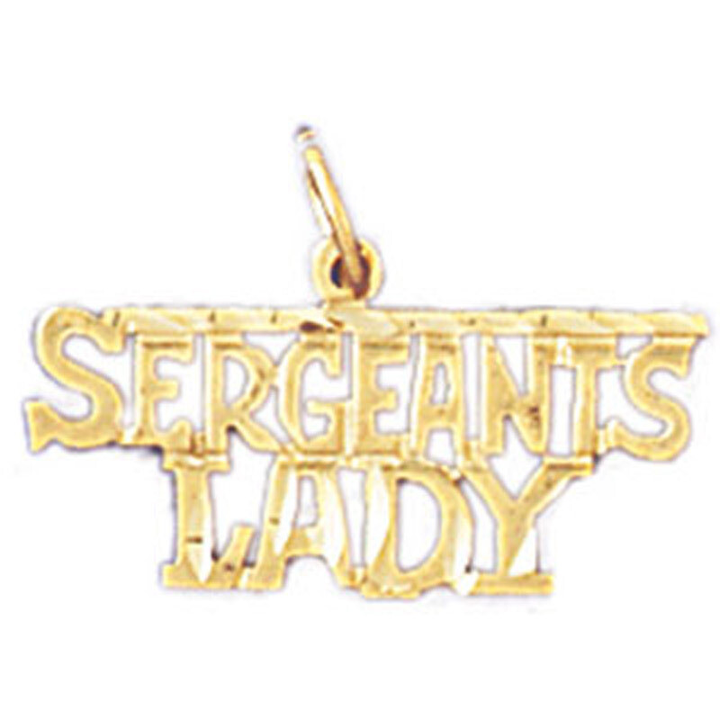 Sergeants Lady Pendant Necklace Charm Bracelet in Yellow, White or Rose Gold 10943