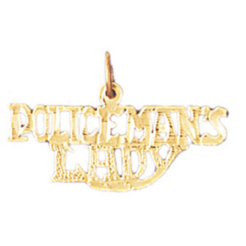 Policeman'S Lady Pendant Necklace Charm Bracelet in Yellow, White or Rose Gold 10930