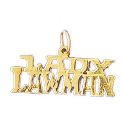 Dazzlers Jewelry Lady Lawman Pendant Necklace Charm Bracelet in Yellow, White or Rose Gold 10890, M…
