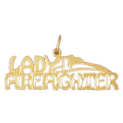 Dazzlers Jewelry Lady Firefighter Pendant Necklace Charm Bracelet in Yellow, White or Rose Gold 108…