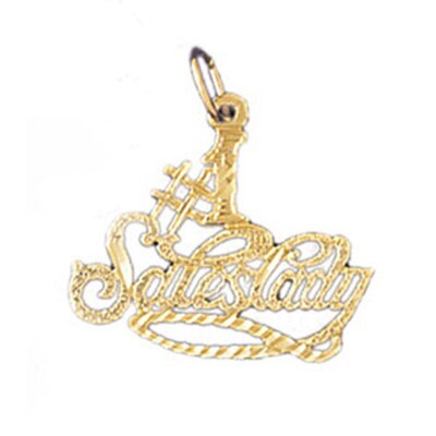 Dazzlers Jewelry #1 Sales Lady Pendant Necklace Charm Bracelet in Yellow, White or Rose Gold 10737,…