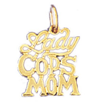 Dazzlers Jewelry Lady Cops Mom Pendant Necklace Charm Bracelet in Yellow, White or Rose Gold 10920,…
