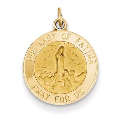 Our Lady of Fatima Medal Charm 14k Gold XR665, MPN: XR665, 191101544545