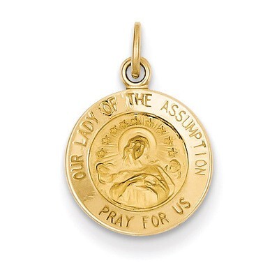 Our Lady Of The Assumption Medal Charm 14k Gold XR639, MPN: XR639, 191101544484