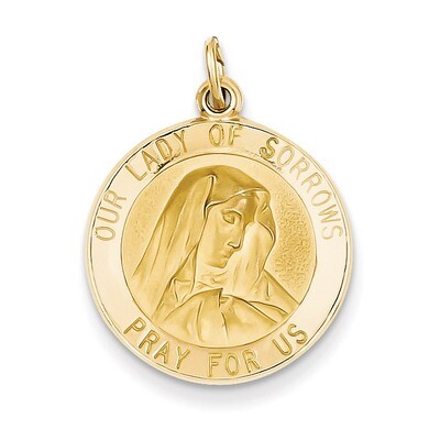 Our Lady of Sorrows Medal Pendant 14k Gold D3759, MPN: D3759, 883957394206