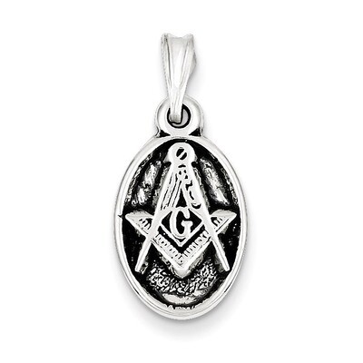 Masonic Charm Antiqued Sterling Silver QC3818, MPN: QC3818, 883957908687