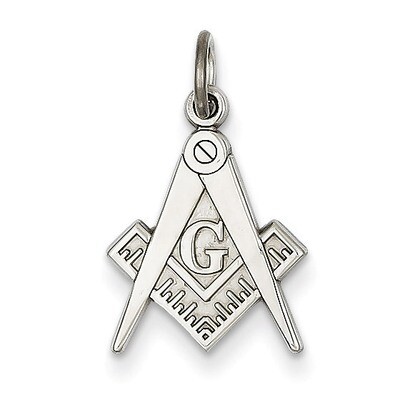 Polished Masonic Charm 14k White Gold D1250, MPN: D1250, 886774277523
