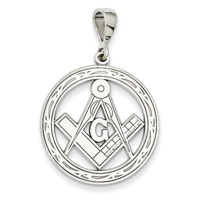 Large Masonic Pendant 14k White Gold D1252, MPN: D1252, 886774277547