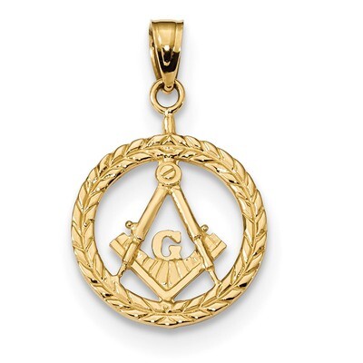 Masonic Symbol in Wreath Pendant 14k Gold K6116, MPN: K6116, 886774013602