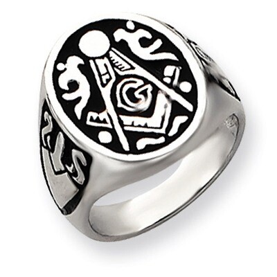 Masonic Ring Mounting 14k White Gold Y4042, MPN: Y4042,