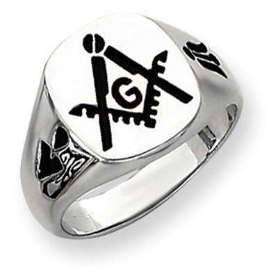 Men&#39;s Masonic Ring 14k White Gold Y4048M, MPN: Y4048M, 886774135281