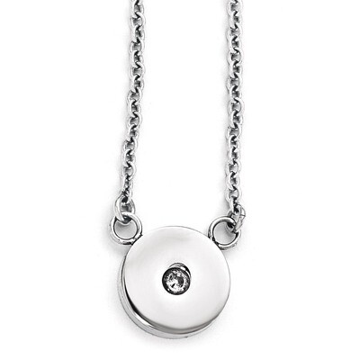 Polished Synthetic Diamond Necklace - Stainless Steel SRN1778-18 by Chisel, MPN: SRN1778-18, 191101…