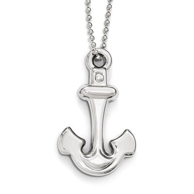 Polished Anchor Necklace - Stainless Steel SRN1816-22 by Chisel, MPN: SRN1816-22, 886774672977