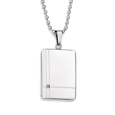 Polished Synthetic Diamond Necklace - Stainless Steel SRN1820-22 by Chisel, MPN: SRN1820-22, 883957…
