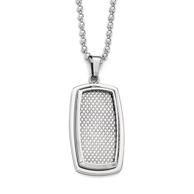 Polished and Textured Necklace - Stainless Steel SRN1821-22 by Chisel, MPN: SRN1821-22, 191101471483