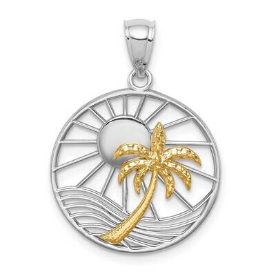 White Gold Polished Sunset Pendant 14k Gold D4597, MPN: D4597, 883957768038