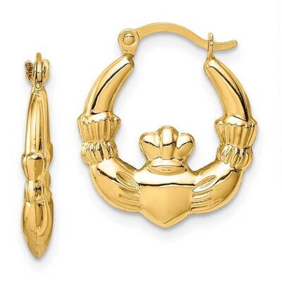 Claddagh Hoop Earrings 14k Gold TC1008, MPN: TC1008, 883957761800