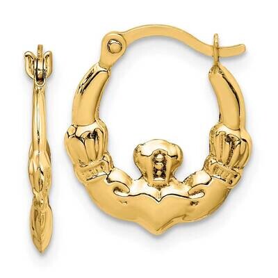 Claddagh Hoop Earrings 14k Gold TC1007, MPN: TC1007, 886774083131