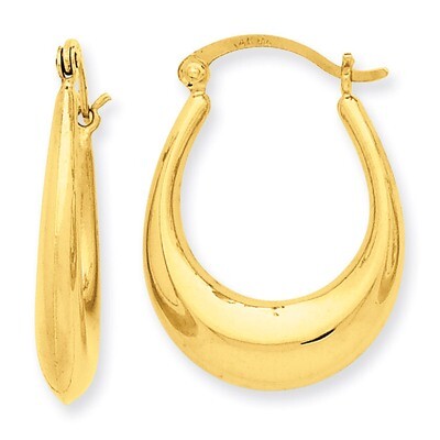 Hoop Earrings 14k Gold Polished T896, MPN: T896, 883957287300