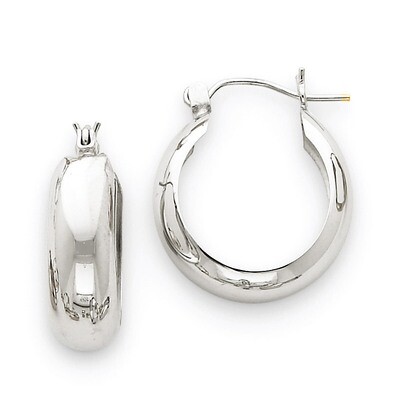 Hoop Earrings 14k White Gold H328, MPN: H328, 883957900605