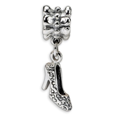 High Heel Shoe Dangle Bead - Sterling Silver QRS1101, MPN: QRS1101, 883957734811