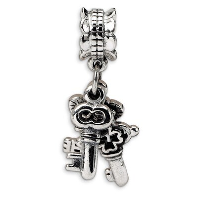 Three Keys Dangle Bead - Sterling Silver QRS1096, MPN: QRS1096, 883957723785
