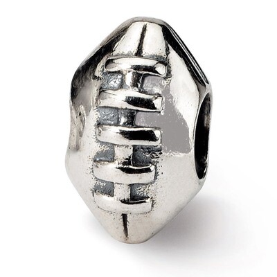 Football Bead - Sterling Silver QRS1091, MPN: QRS1091, 883957722344