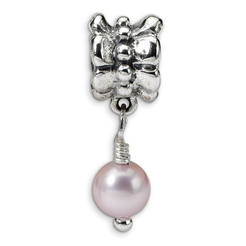 Pink Fresh Water Cultured Pearl Dangle Bead - Sterling Silver QRS1102, MPN: QRS1102, 883957734828