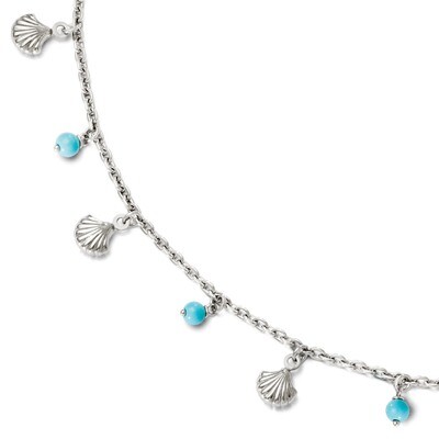 Leslie&#39;s Turquoise Anklet Adj. 9 to 10 Inch - Sterling Silver HB-FA27, MPN: FA27, 883957532134