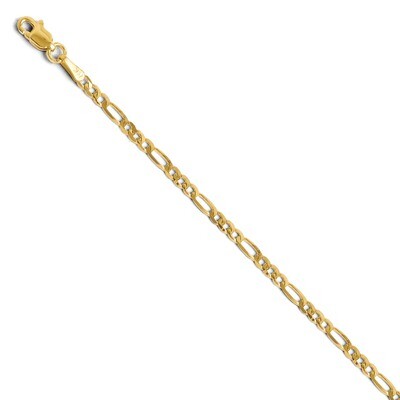 Leslie&#39;s 2.75mm Flat Figaro Anklet Chain 10 Inch - 14k Gold HB-7073-10, MPN: 7073-10, 886774996639