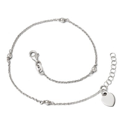 Leslie&#39;s Adjustable Anklet 9 to 10 Inch - Sterling Silver HB-FA39, MPN: FA39, 883957548258