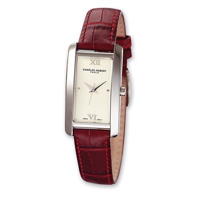 Ladies Charles Hubert Leather Band Dial Retro 21x30mm Watch XWA589, MPN: XWA589, 811233013503