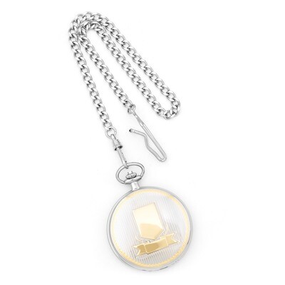 Charles Hubert Gold Finish Two-tone White Dial Pocket Watch XWA620, MPN: XWA620, 811233011264