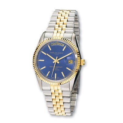 Mens Charles Hubert Two-tone Stainless Steel Blue Dial Watch XWA592, MPN: XWA592, 811233014067