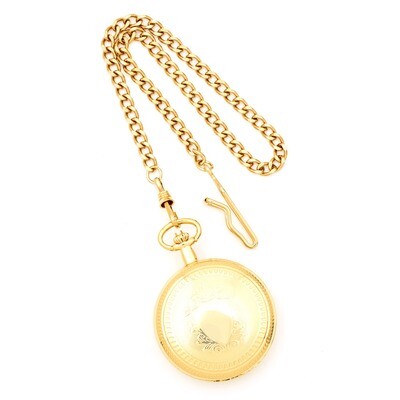 Charles Hubert Gold Finish White Dial Pocket Watch XWA609, MPN: XWA609, 811233010946