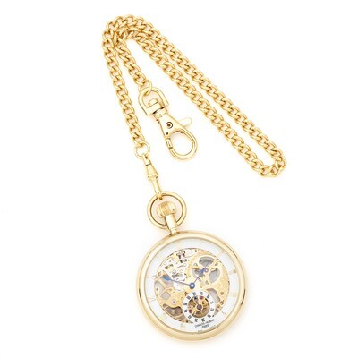 Charles Hubert IP-plated Full Skeleton Dial Pocket Watch XWA833, MPN: XWA833, 811233010694