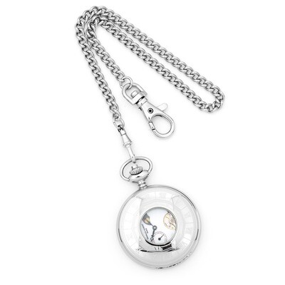 Charles Hubert Solid Stainless Steel White Dial Pocket Watch XWA836, MPN: XWA836, 811233010724