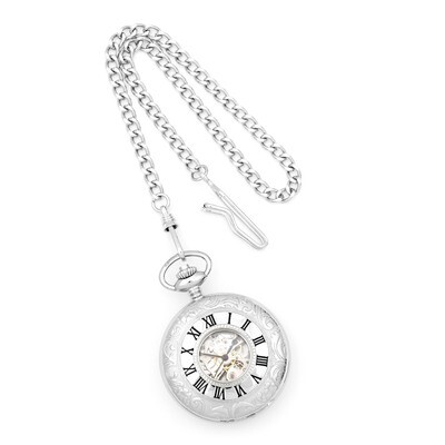 Charles Hubert Chrome-finish White Dial Pocket Watch XWA846, MPN: XWA846, 811233011059