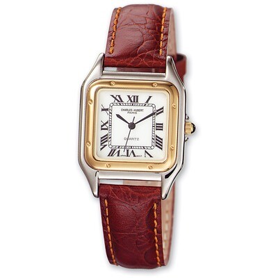 Mens Charles Hubert Leather Band White Dial Retro 32mm Watch XWA860, MPN: XWA860, 811233013558