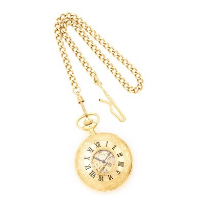 Charles Hubert Gold Finish White Dial Pocket Watch XWA849, MPN: XWA849, 811233011035