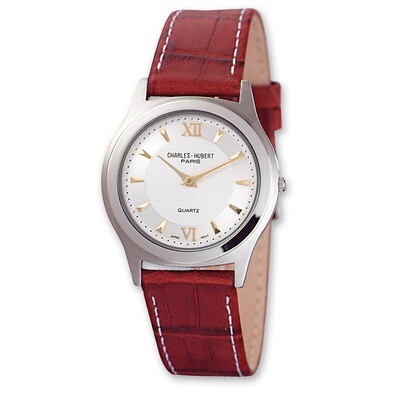 Ladies Charles Hubert Leathr Band Silver White Dial Super Slim Watch XWA968, MPN: XWA968, 811233012…