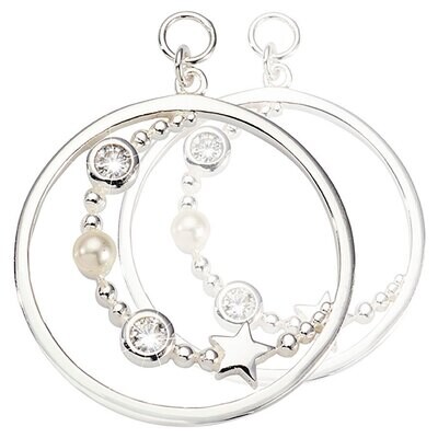Nikki Lissoni Around The World Earring Coins Silver Plated 23mm Coin EAC2086SL, MPN: EAC2086SL,