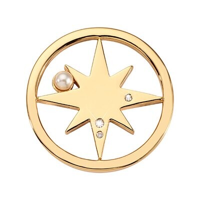 Nikki Lissoni Falling Pearl Star Coin Gold Plated 23mm Coin C1726GS, MPN: C1726GS,
