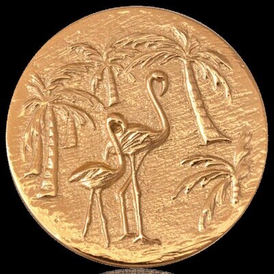 Nikki Lissoni Miami South Beach Gold Plated Coin 43mm Coin C1147GL, MPN: C1147GL, 8718627463000