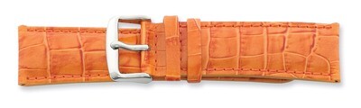 24mm Orng Crocodile Grain Chrono Silver-tone Buckle Watch Band BA110-24, MPN: BA110-24, 886774140667