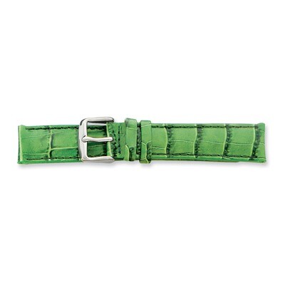 12mm Green Crocodile Grain Chrono Silver-tone Buckle Watch Band BA112-12, MPN: BA112-12, 8867741407…