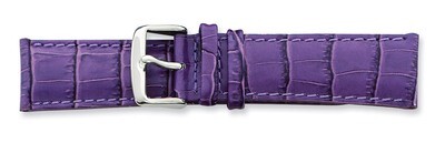 22mm Violet Crocodile Grain Chrono Silver-tone Buckle Watch Band BA114-22, MPN: BA114-22, 886774140…