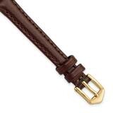 10mm Brown Oilskin Leather with Gold-tone Buckle Watch Band Gold-tone BAY338-10, MPN: BAY338-10,