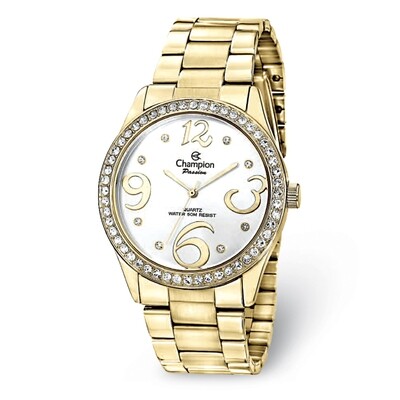 Champion Passion Gold-tone Crystal Bezel Watch  XWA5582, MPN: XWA5582, 191101880131